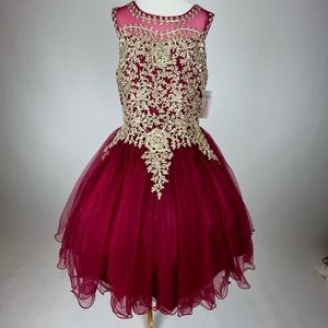 Maroon girl party dress sz 14